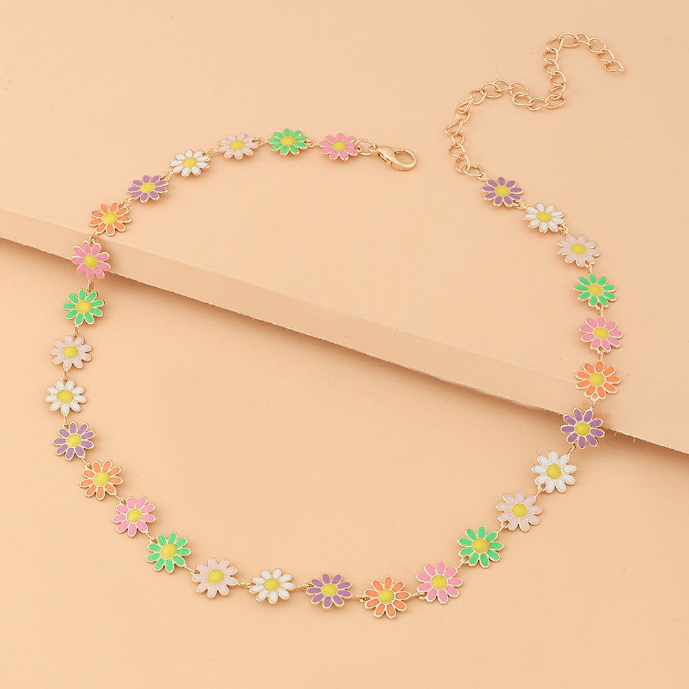 Wholesale Small Daisy Necklace Alloy